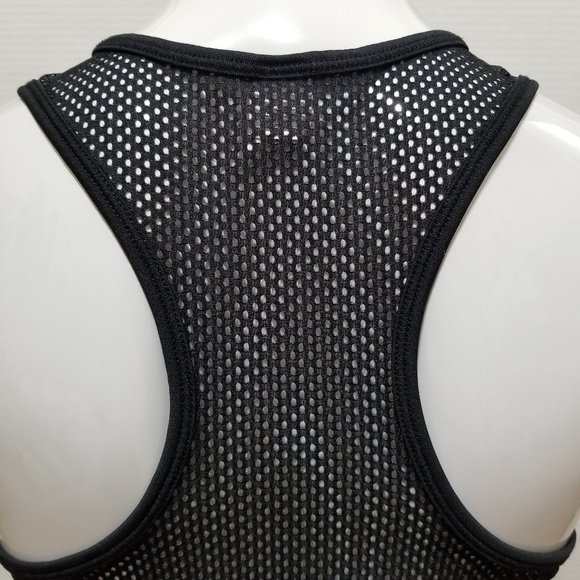 Reebok top Small Active Vibes Only unlined fishnet mesh tank graphic athetic - Picture 9 of 12